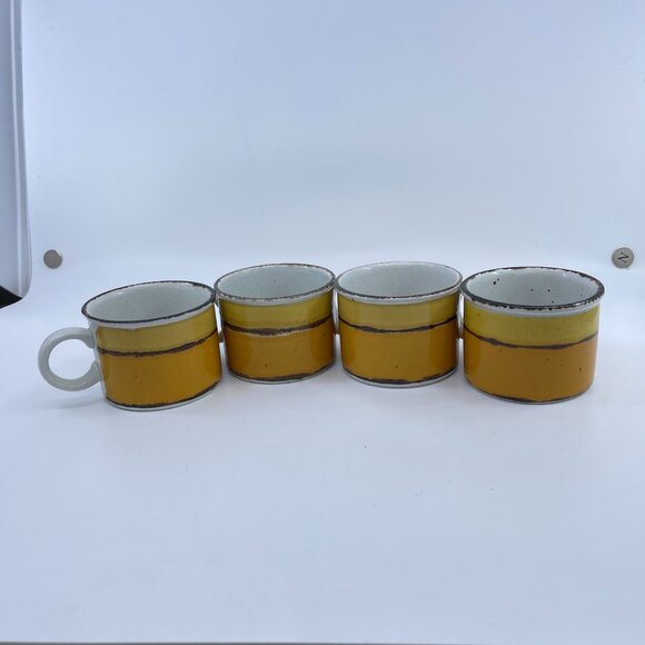 • vintage stonehenge midwinter sun cups and saucers set of 4 1970's - Picture 6 of 7